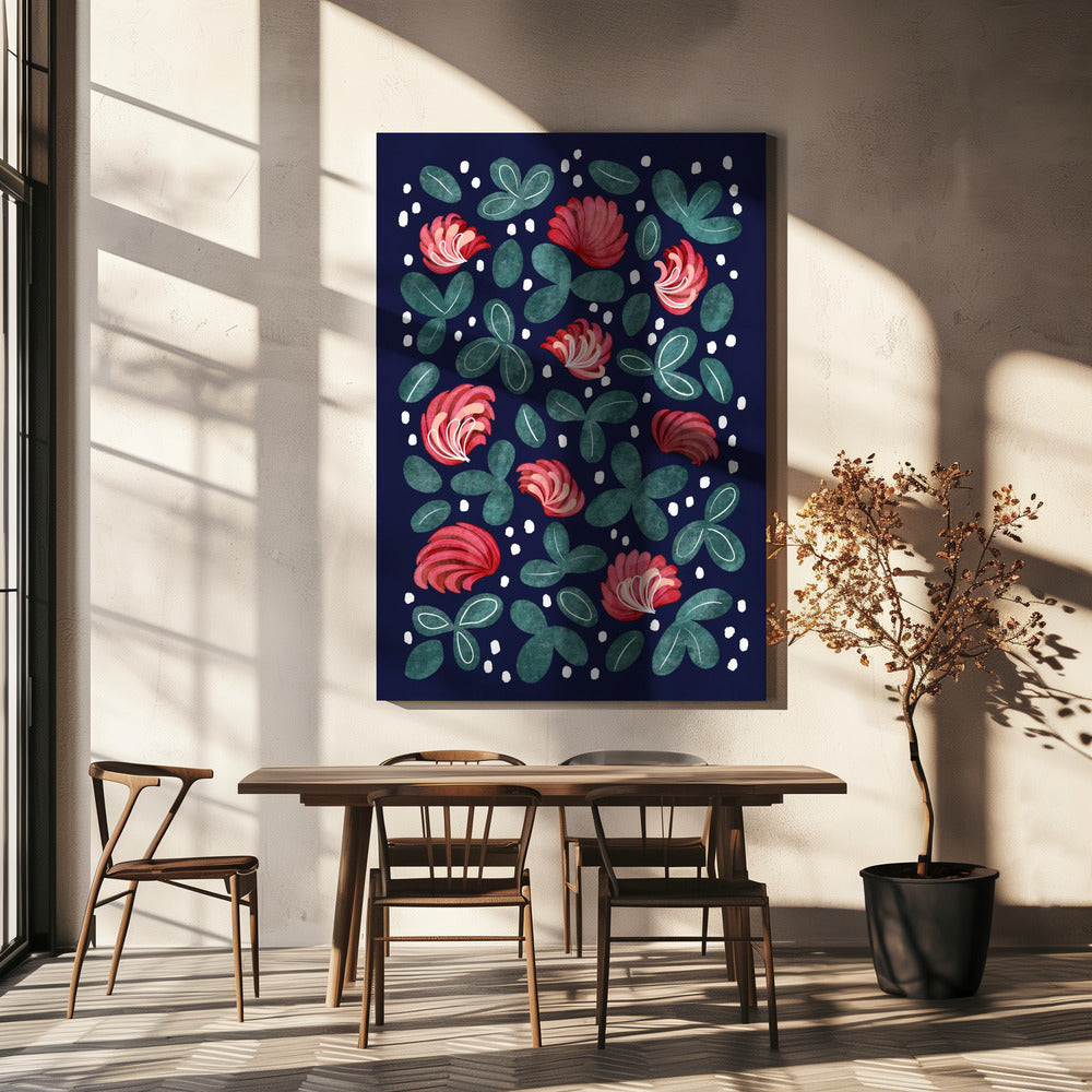 Rode bloemen III | Canvas