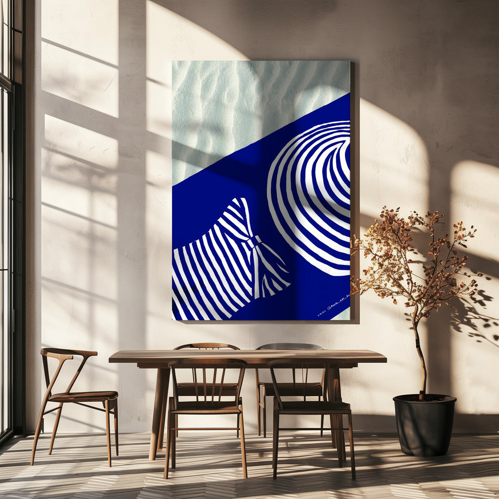 Strandmuurkunst, Zonnen aan de Middellandse Zee Kunstdruk | Canvas