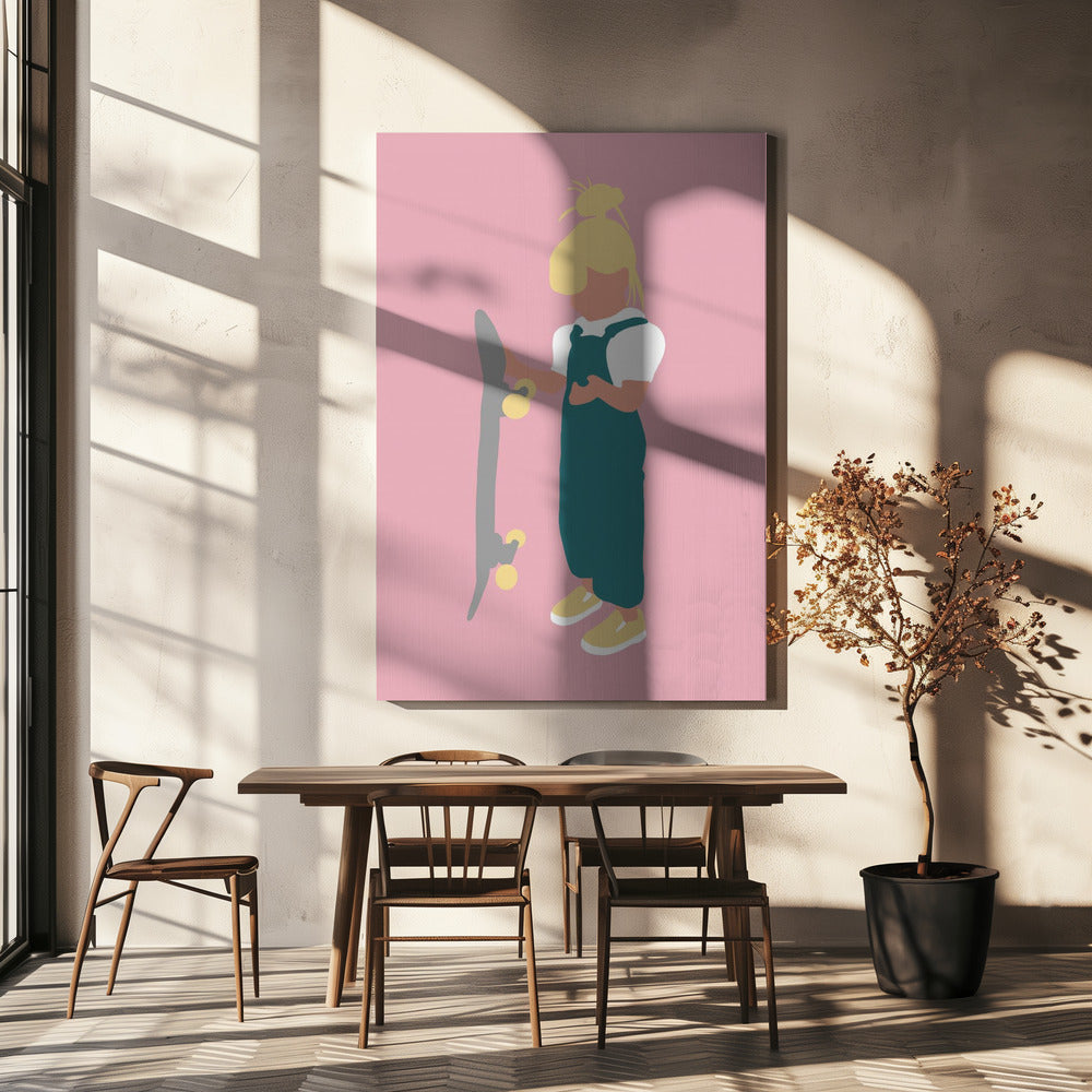 Juno - Skateboardmeisje Silhouet | Canvas