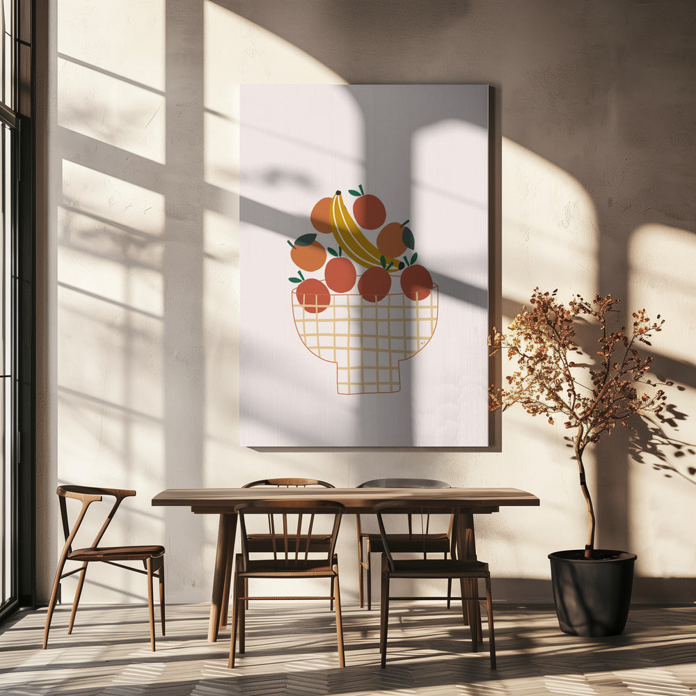 Kleurrijke fruitschaal | Canvas