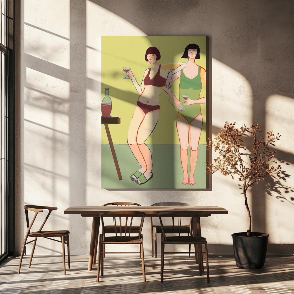 Loungende dames | Canvas