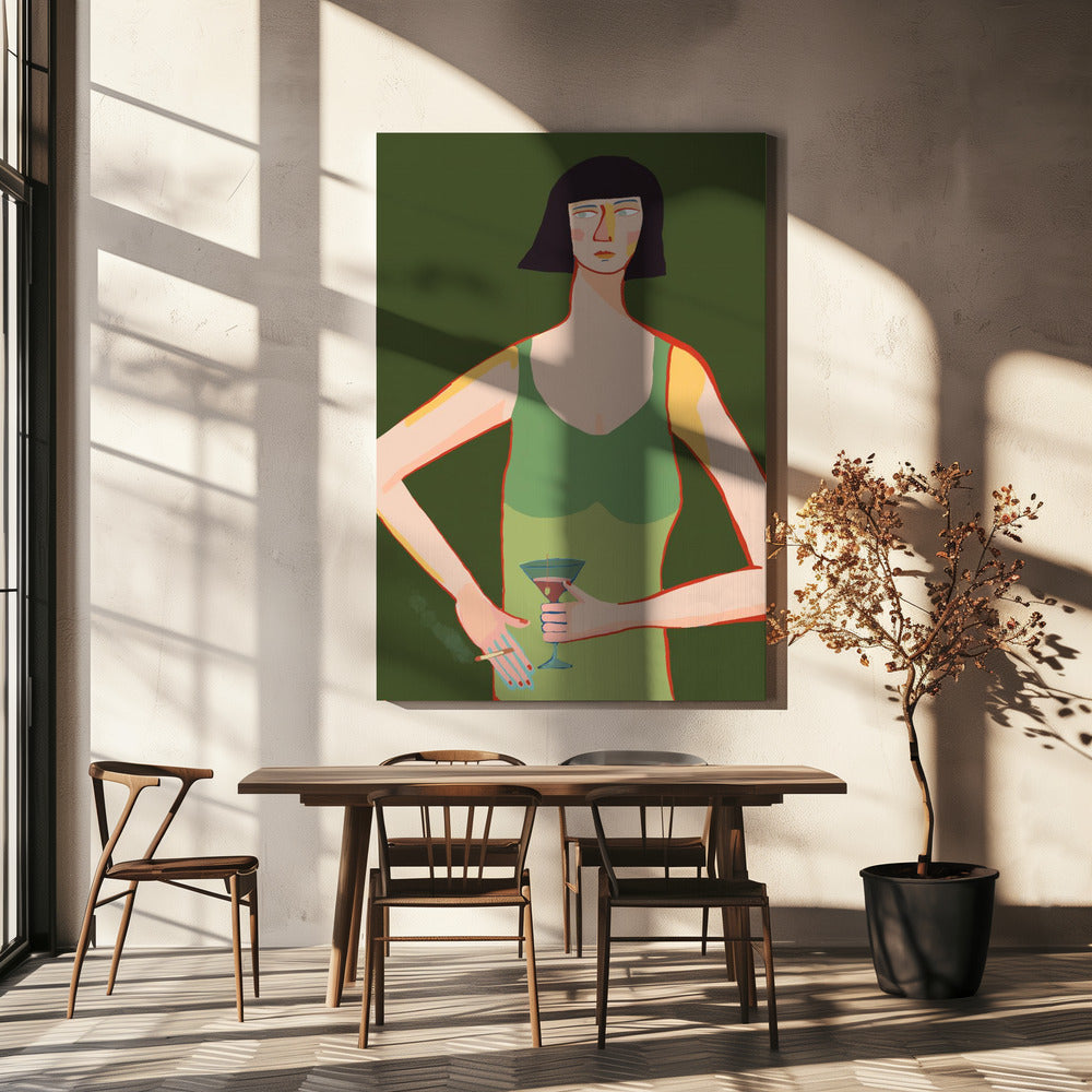Dame met cocktail | Canvas