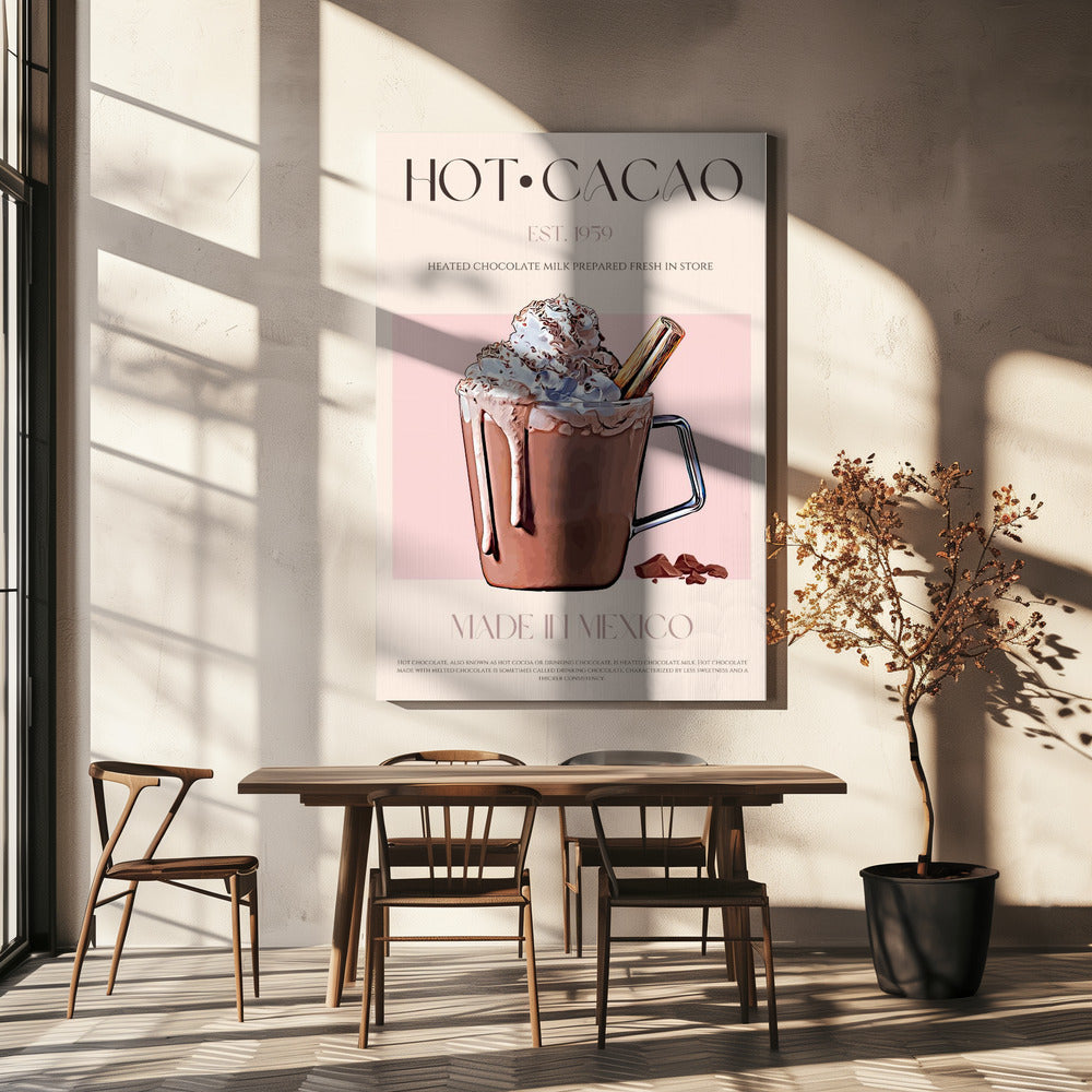 Een mok romige, warme cacao | Canvas