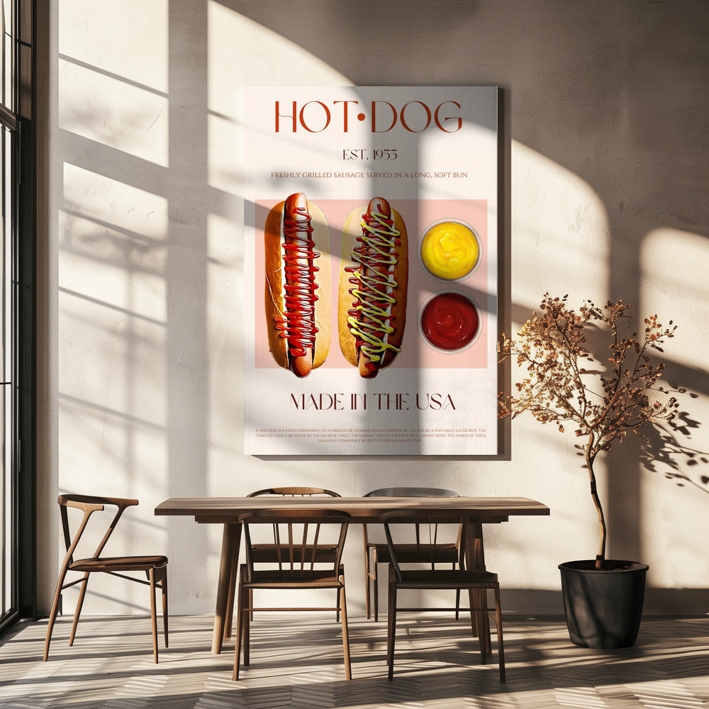 Hotdogs met mosterd en ketchup | Canvas