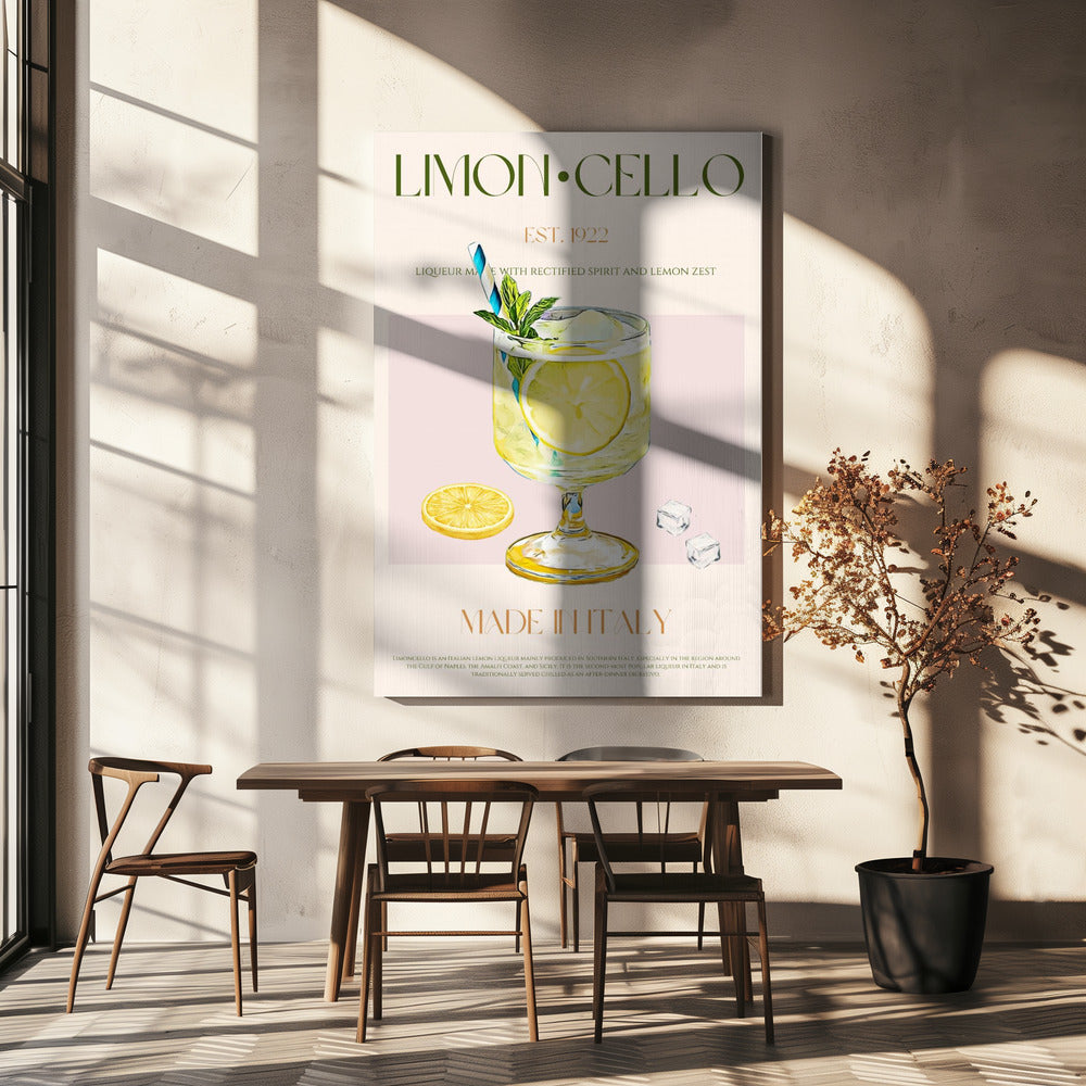 Illustratie van een limoncellodrankje | Canvas