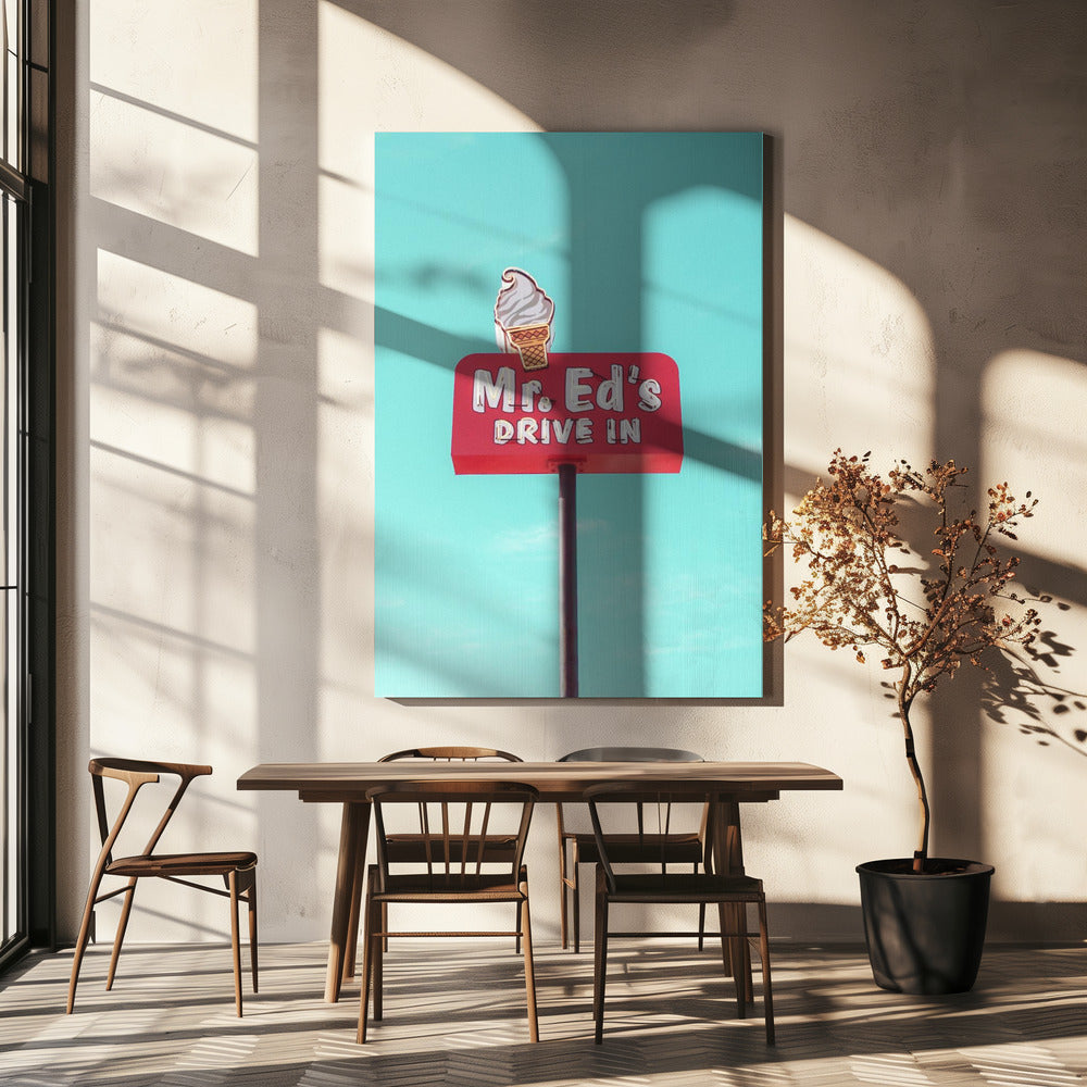 Vintage bord van Mr. Ed's Drive In in Urbana, Missouri, VS | Canvas
