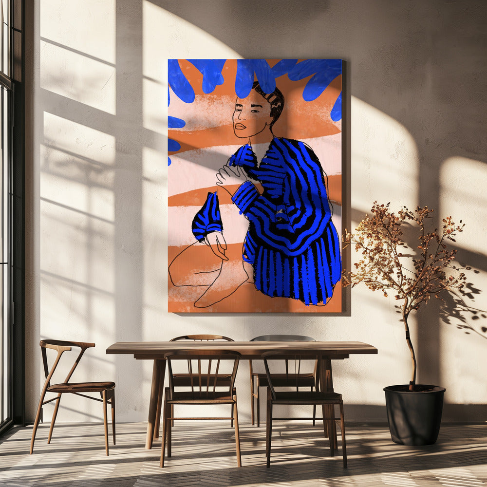 Blauwe Gestreepte Dromen | Canvas