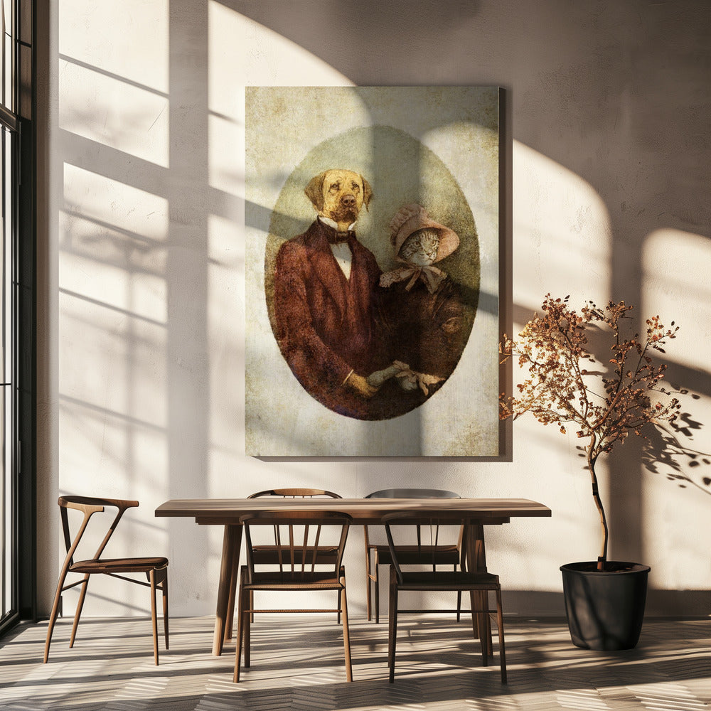 Portret van een echtpaar in Victoriaanse stijl | Canvas