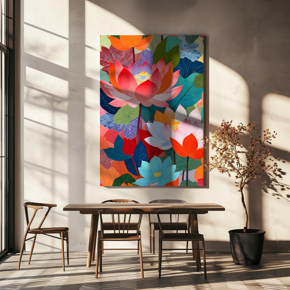 De betoverde lotustuin | Canvas
