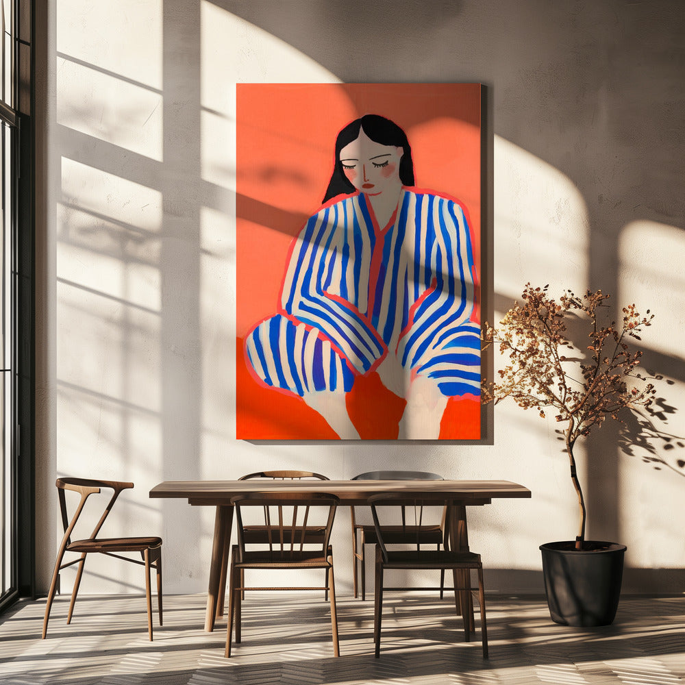 Gestreepte reflectie | Canvas