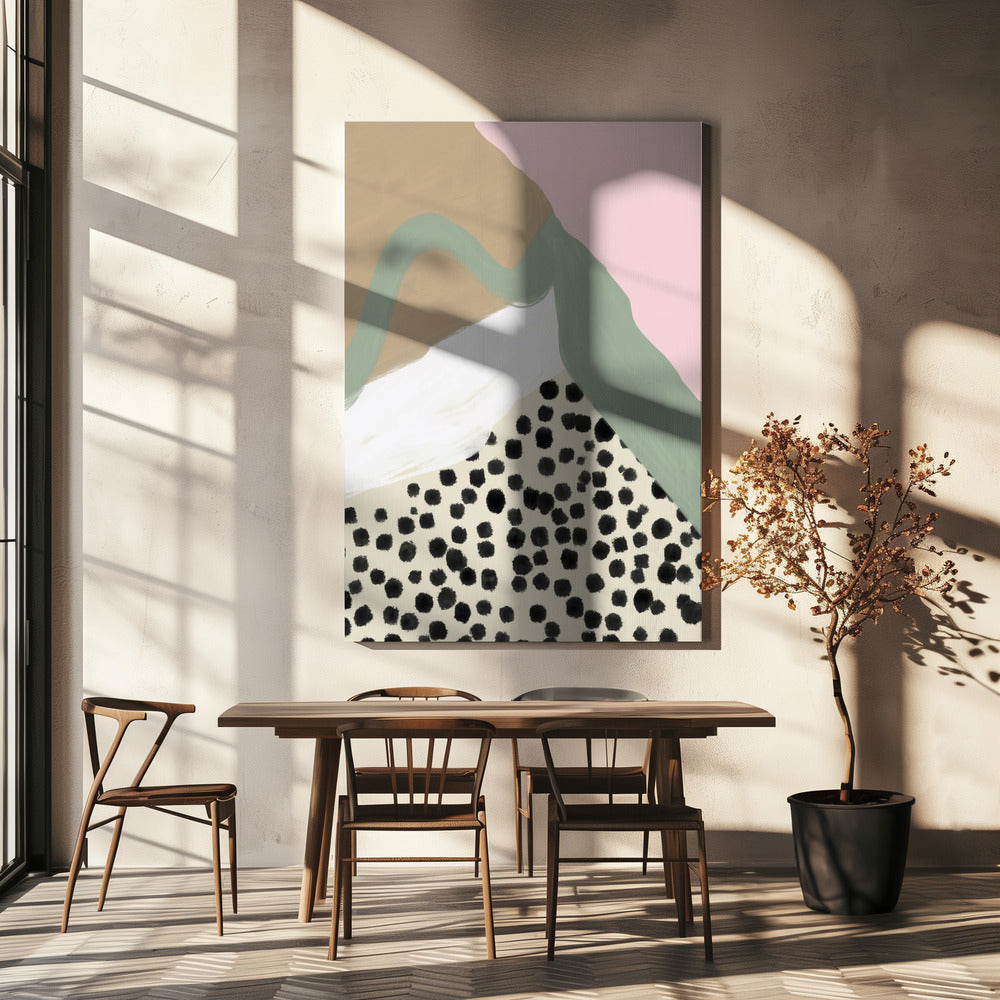 Zachte kleuren met organische vormen en patronen | Canvas