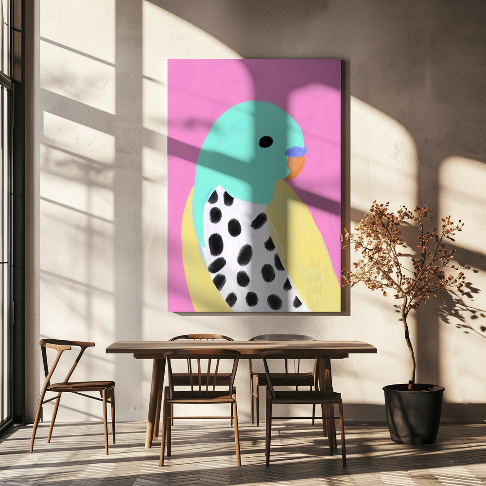Parkiet met stippen | Canvas