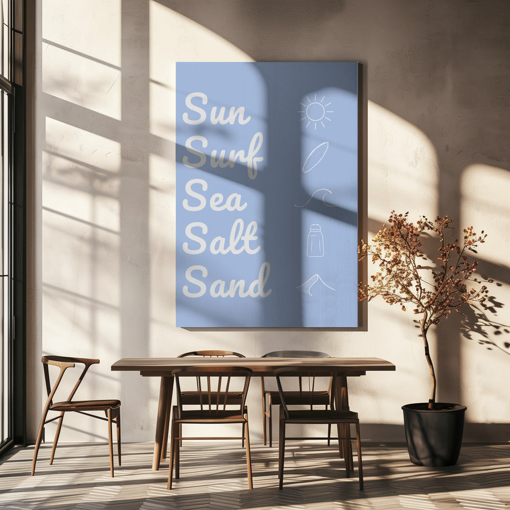 Sun Surf Zeezout Zand Lichtblauw | Canvas