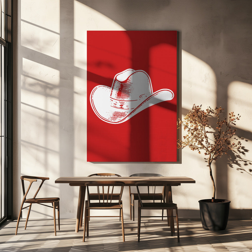Rode cowboyhoed | Canvas