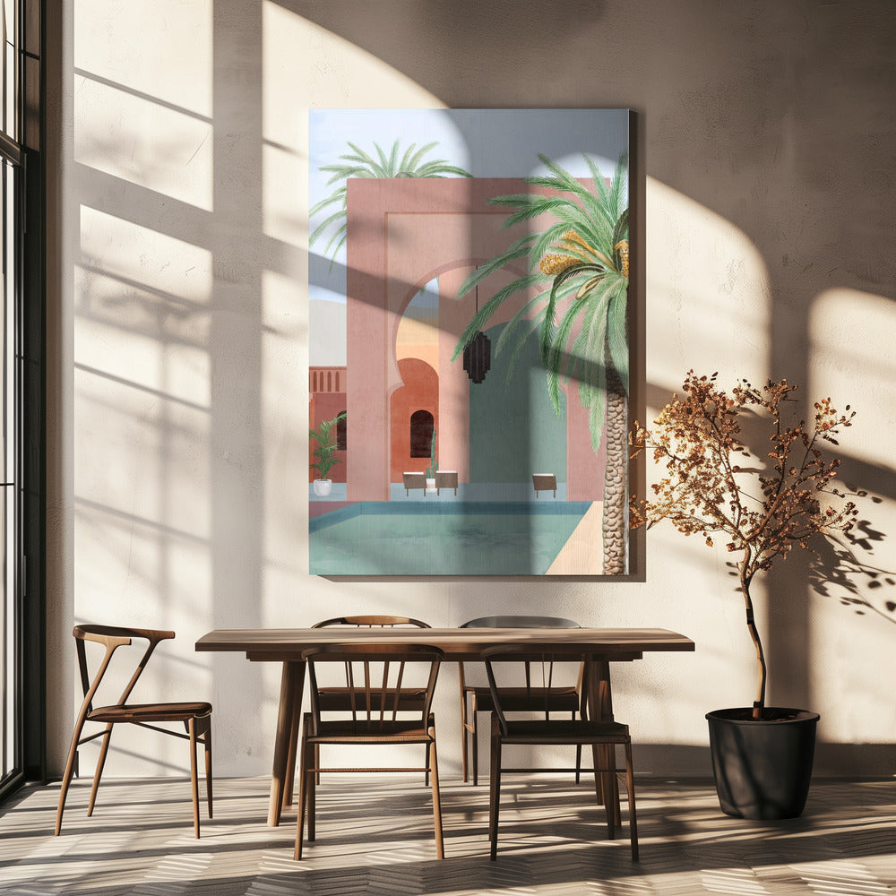 Marokkaans zwembad | Canvas