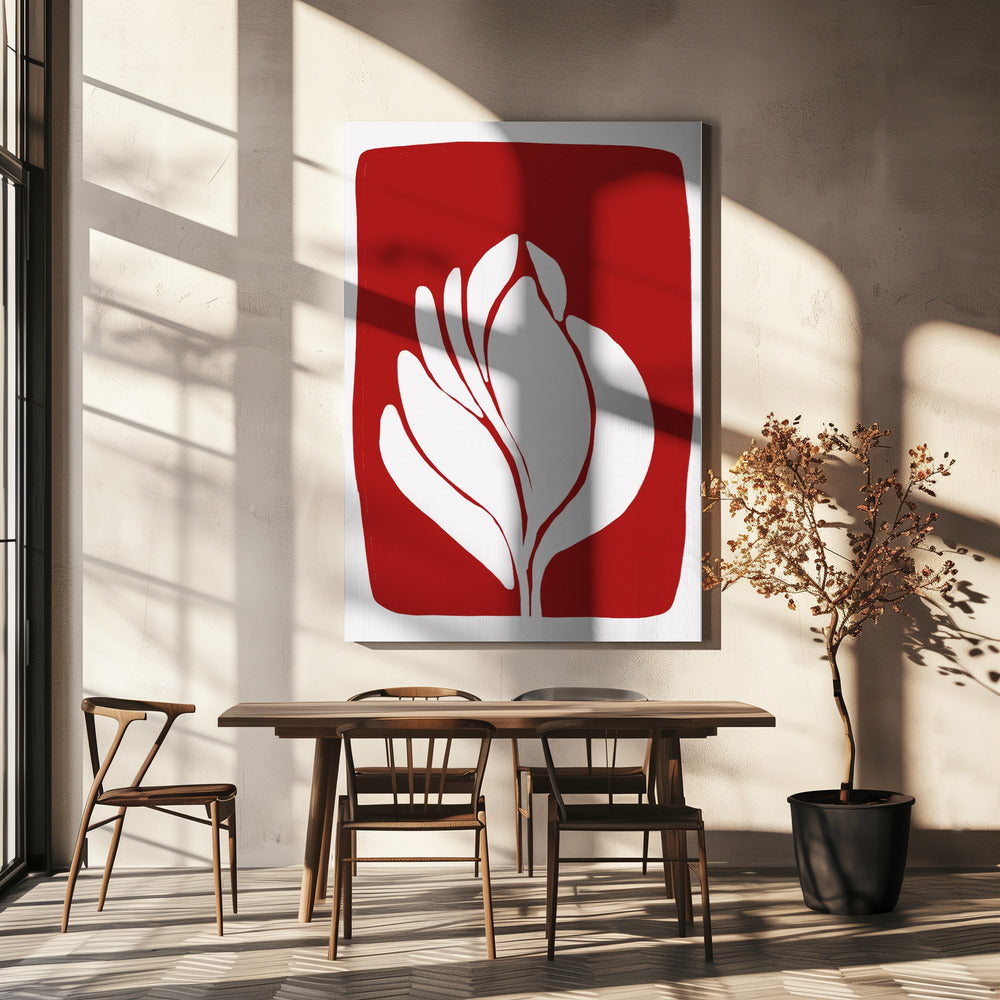 Silhouet van witte bloesem | Canvas