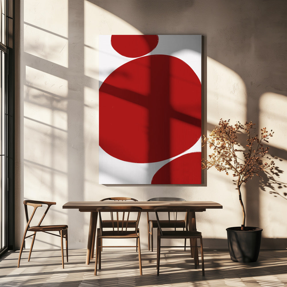 Dikke rode cirkels | Canvas