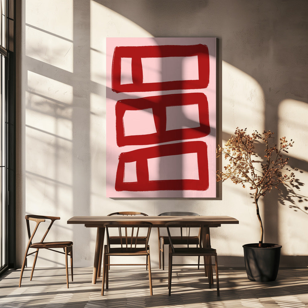 Rode symmetrieblokken | Canvas