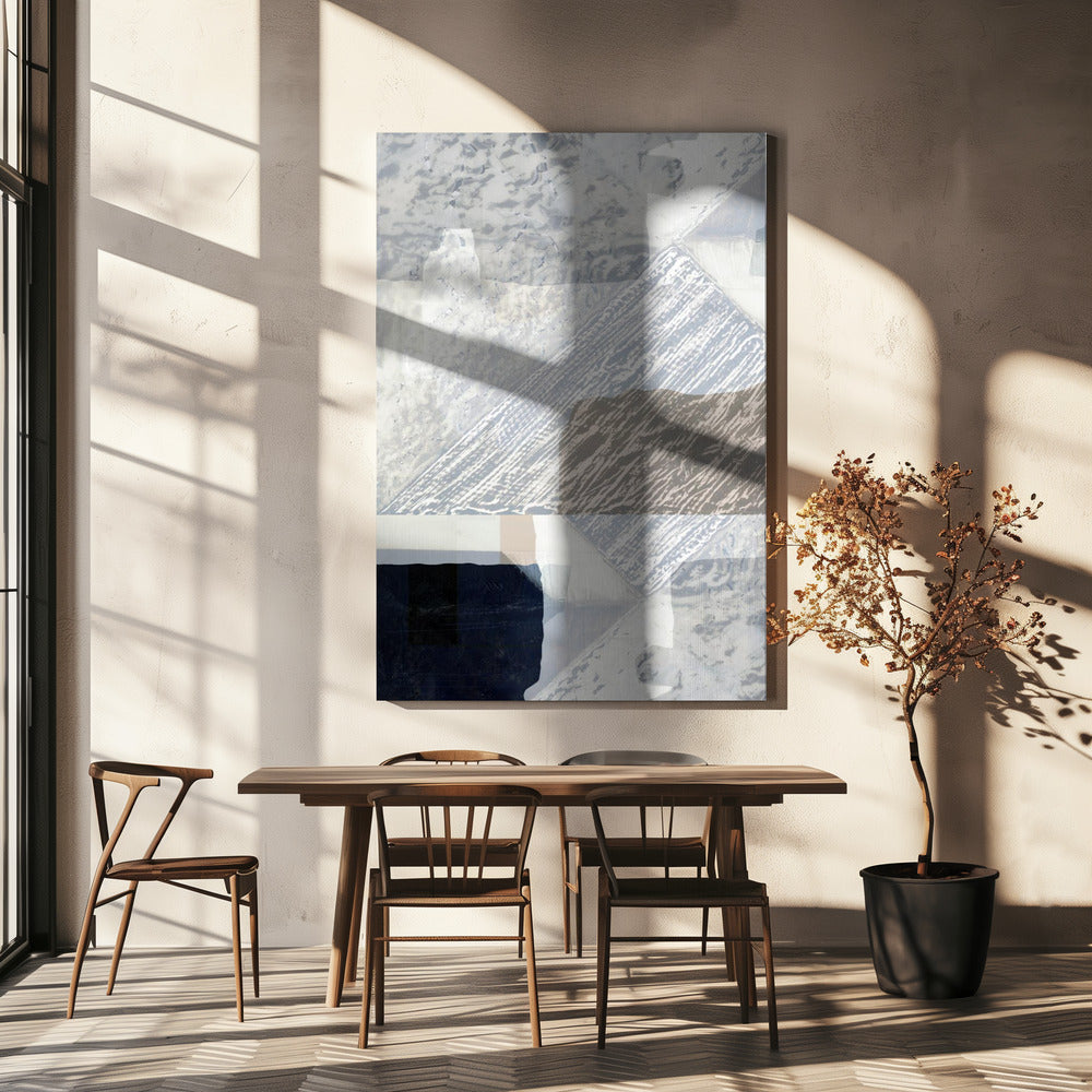 Gefragmenteerde vorm in wit | Canvas