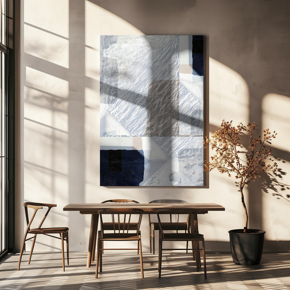Gefragmenteerde vorm in wit | Canvas