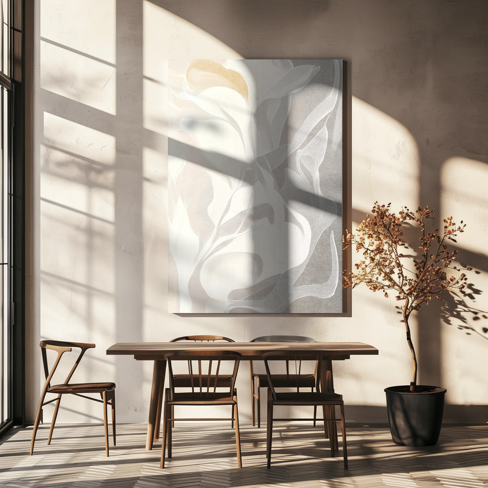 Wervelende witte en grijze lijnen | Canvas