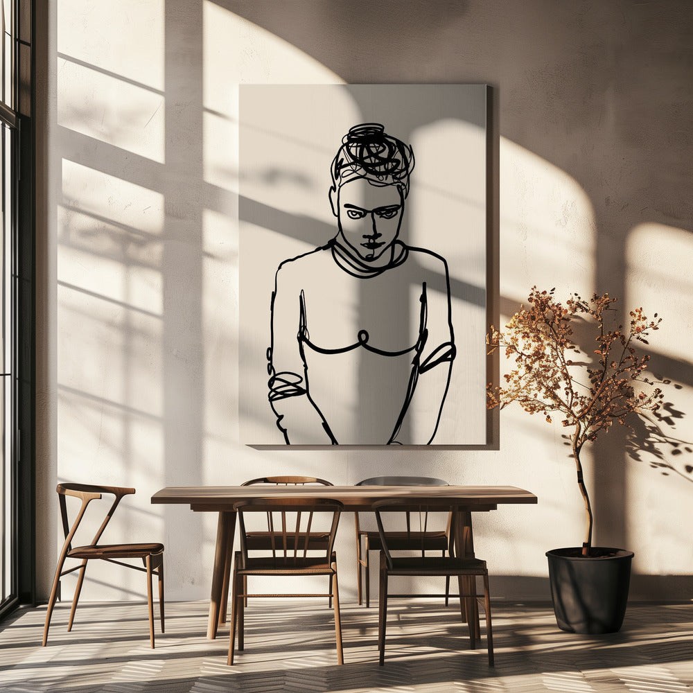 Lijntekening dame | Canvas