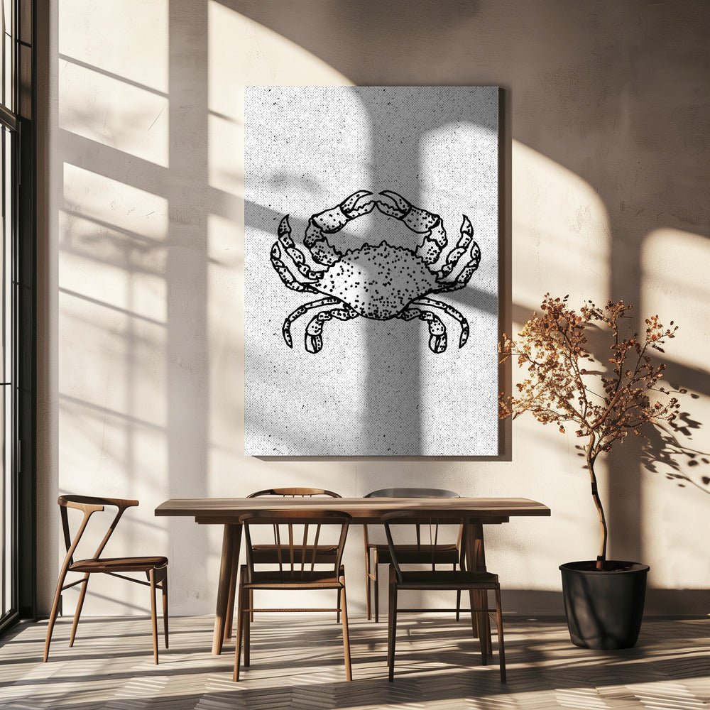 Zwart-witte krab | Canvas