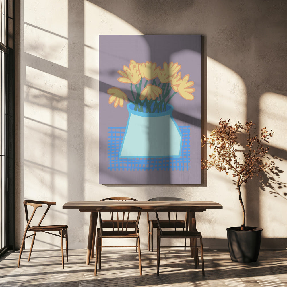 Madeliefjes in vaas | Canvas