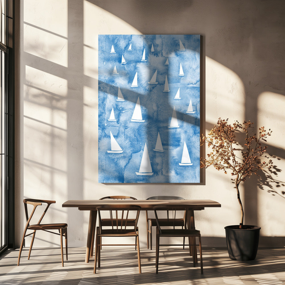 Witte zeilboten | Canvas