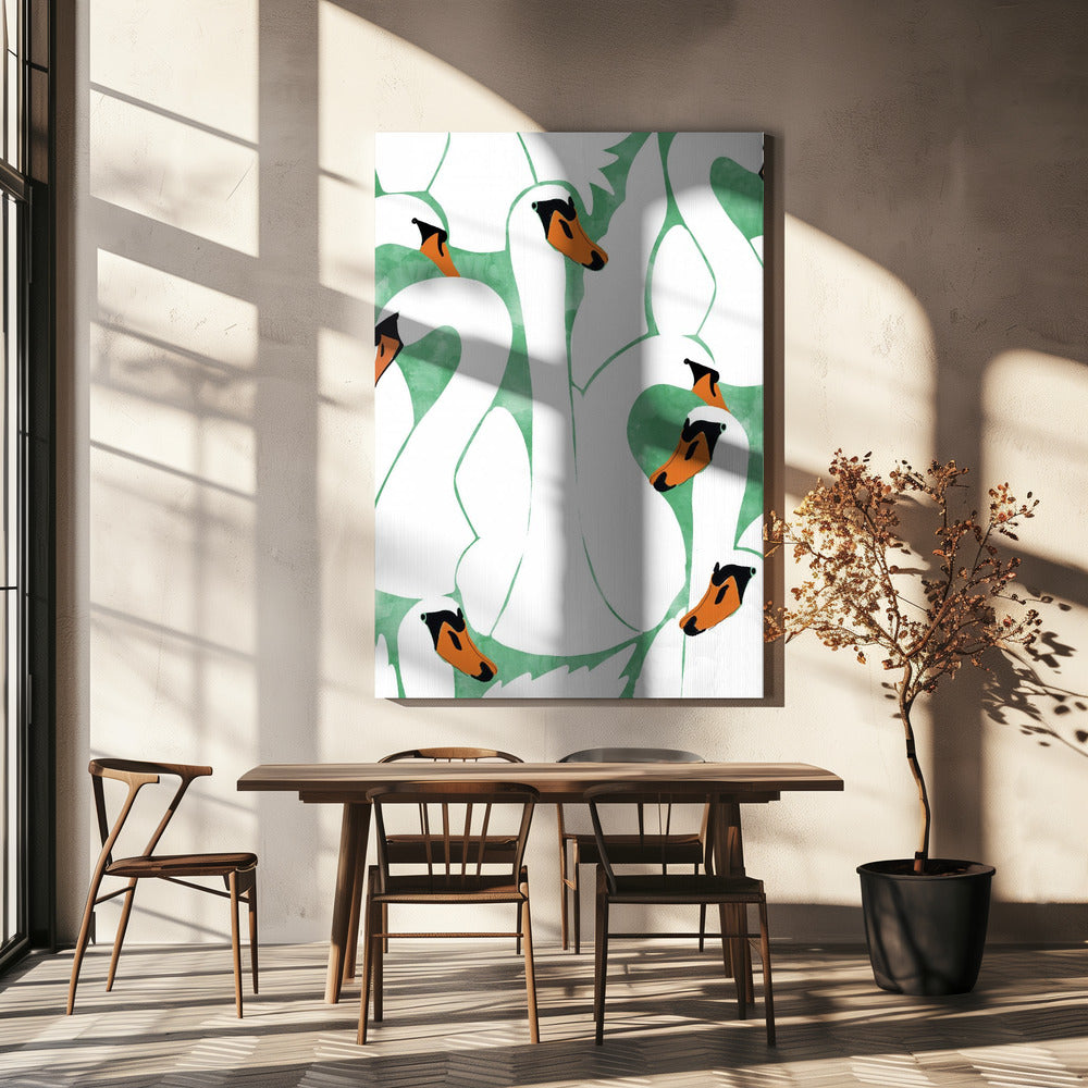 Sierlijke zwanen | Canvas