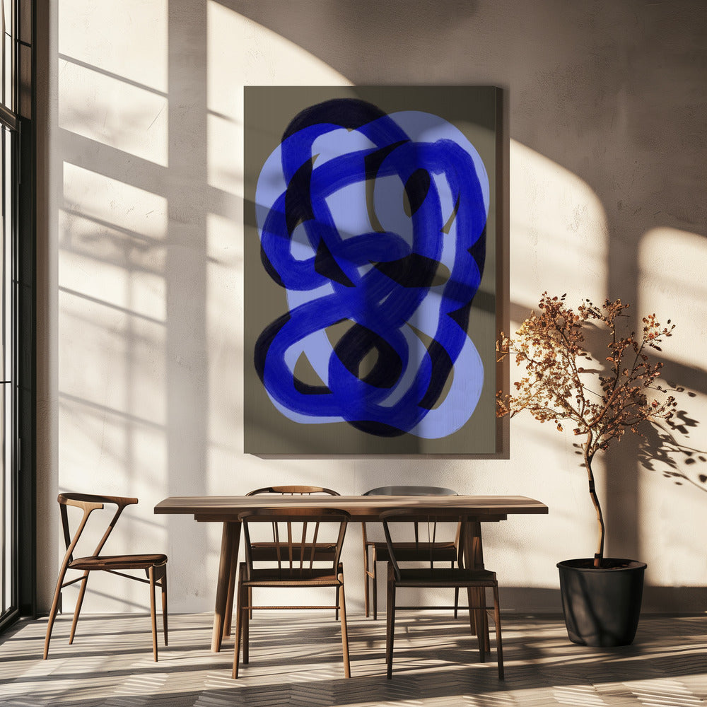 Blauwe Verstrengelde Paden | Canvas