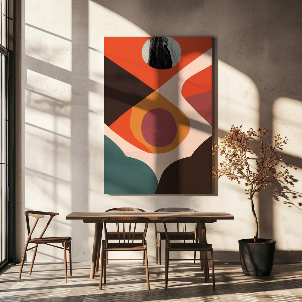 Geometrische vormen en gedempte kleuren | Canvas