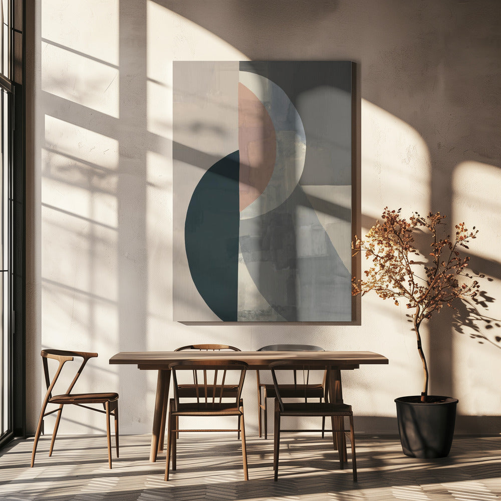 Geometrische vormen en gedempte kleuren | Canvas