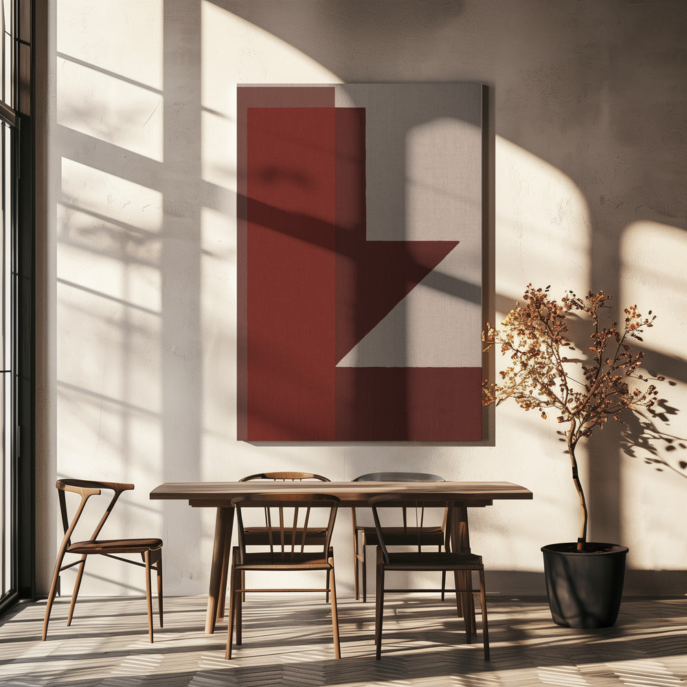 Rode geometrische compositie | Canvas