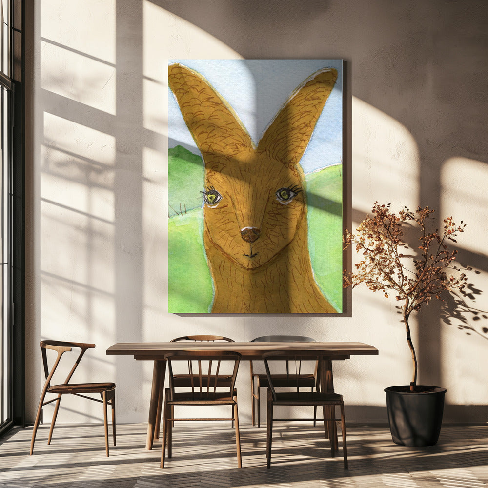 Kangoeroe Wallaby Gezicht Kinderkamer | Canvas