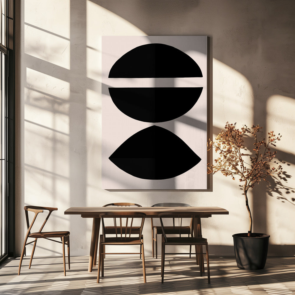 Zwarte geometrische vormen | Canvas