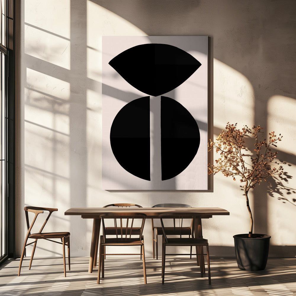 Zwarte vormen harmonie | Canvas