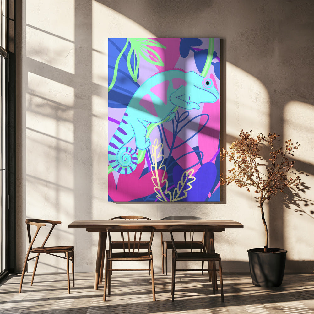 Kleurrijke Kameleon | Canvas