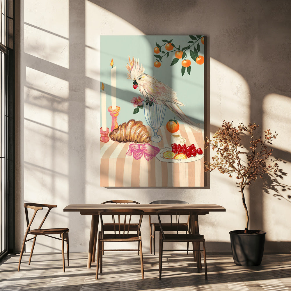 Ontbijt met vogel | Canvas