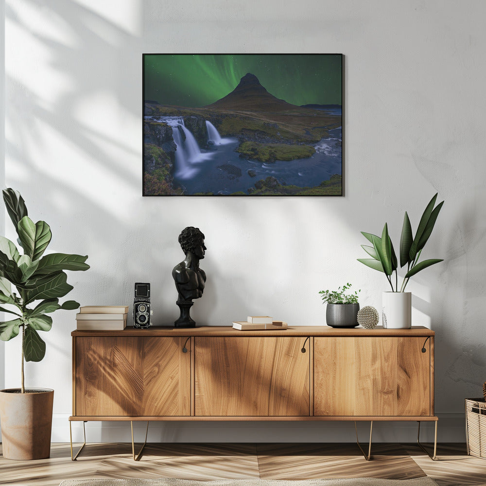 Kirkjufell... Onder een groene hemel | Poster