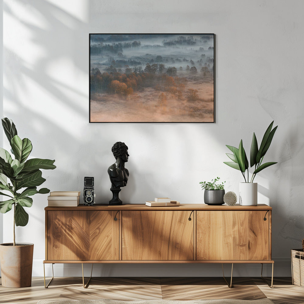 Mistige herfstdageraad | Poster