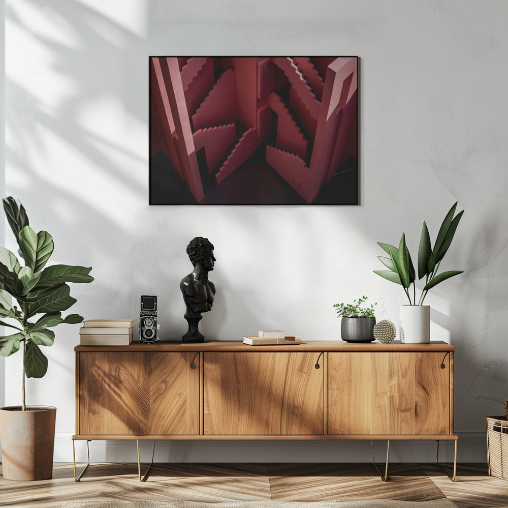 Muurschildering Rood #46 | Poster