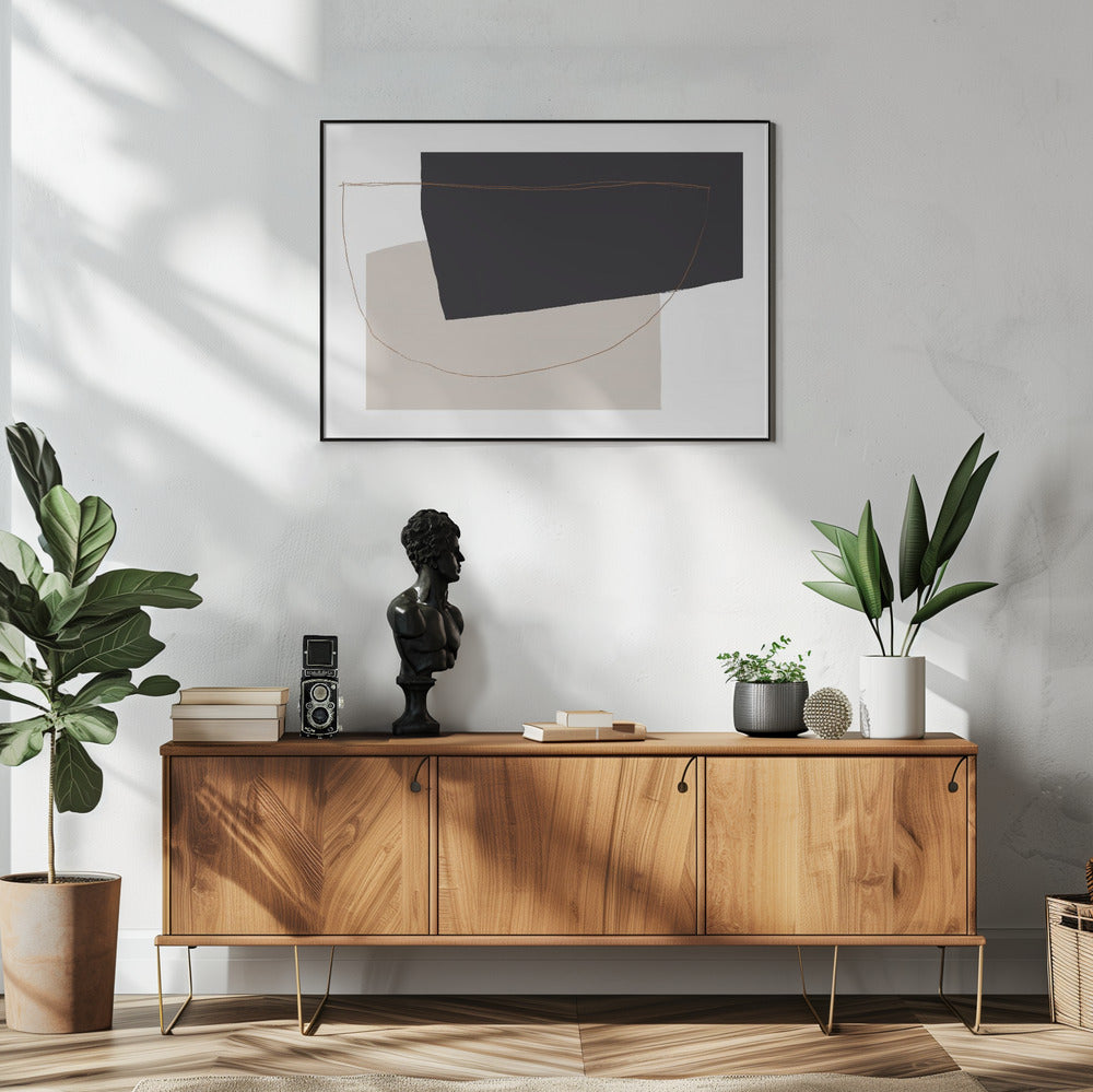 Gebogen abstracte harmonie | Poster
