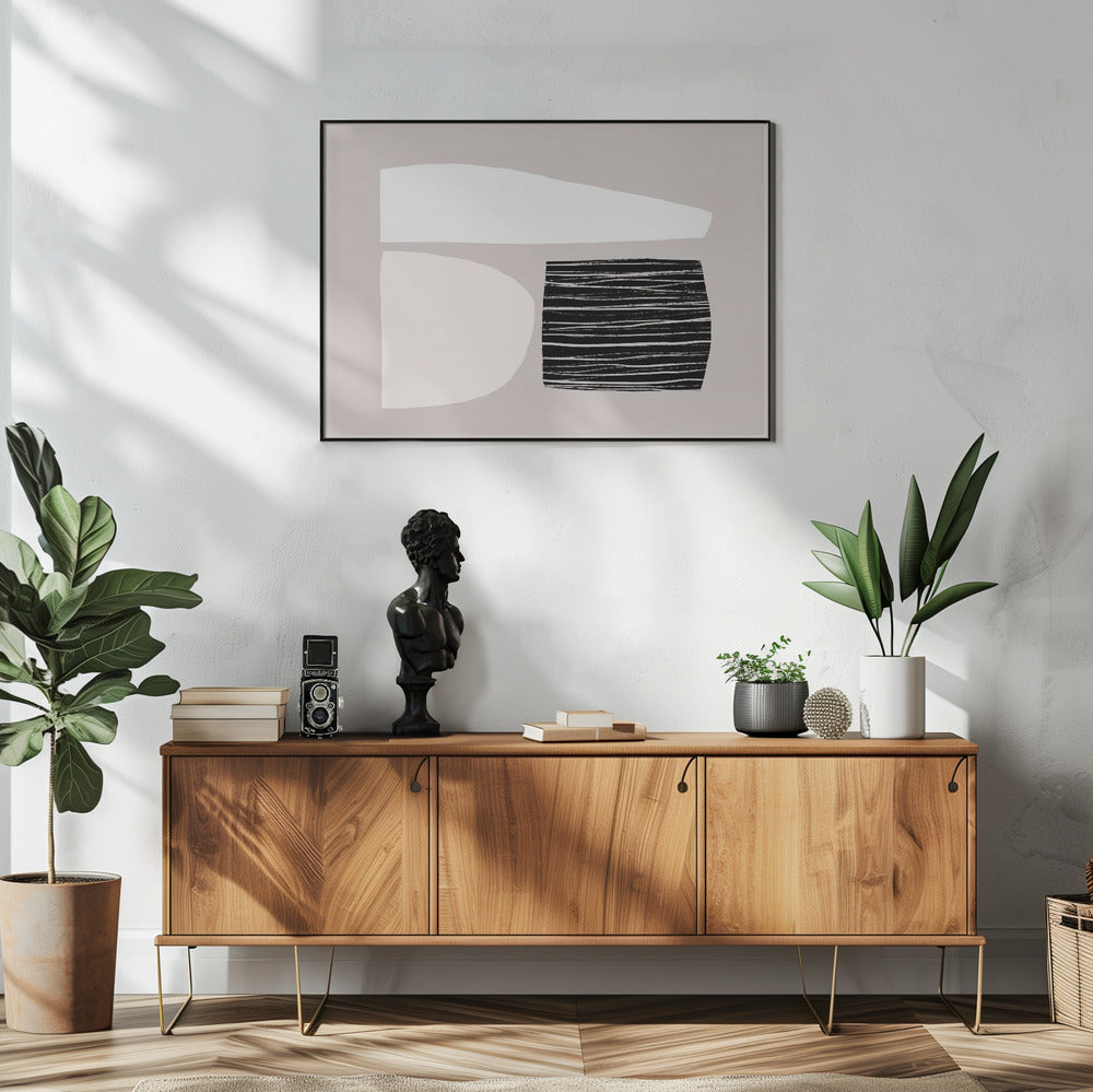 Geometrische vormen in neutrale tinten | Poster
