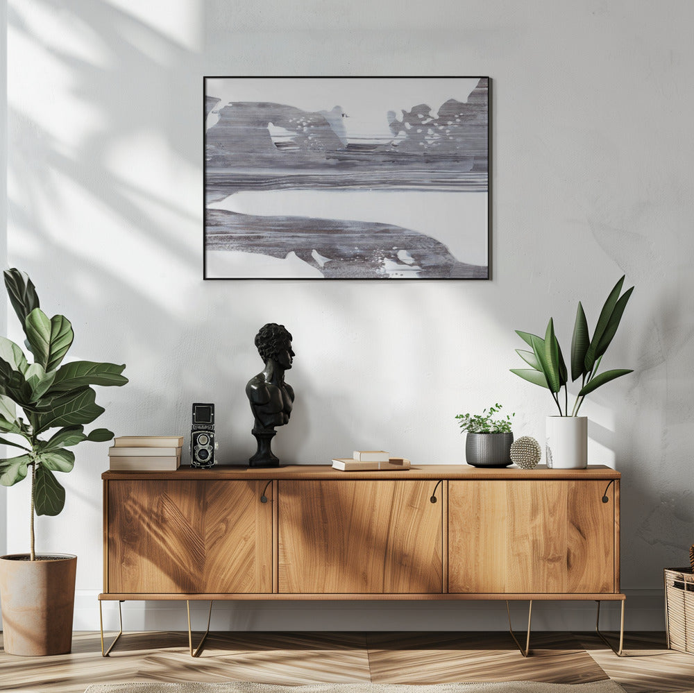 Penseelstreken in verschillende tinten | Poster