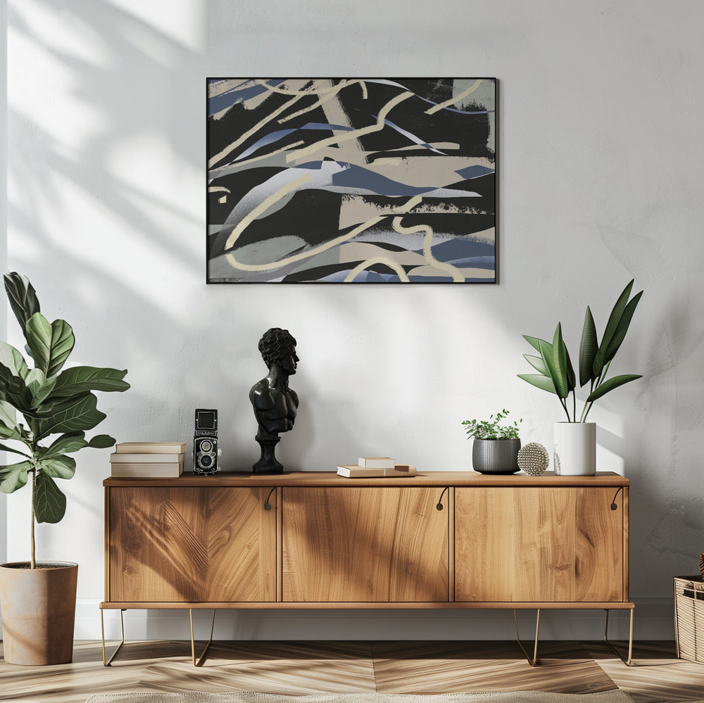 Abstracte bergketen | Poster