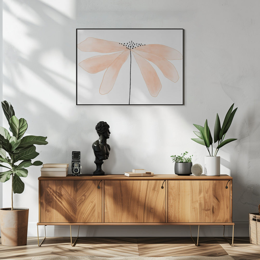 Delicate Peach Color Flower with Petals | Poster