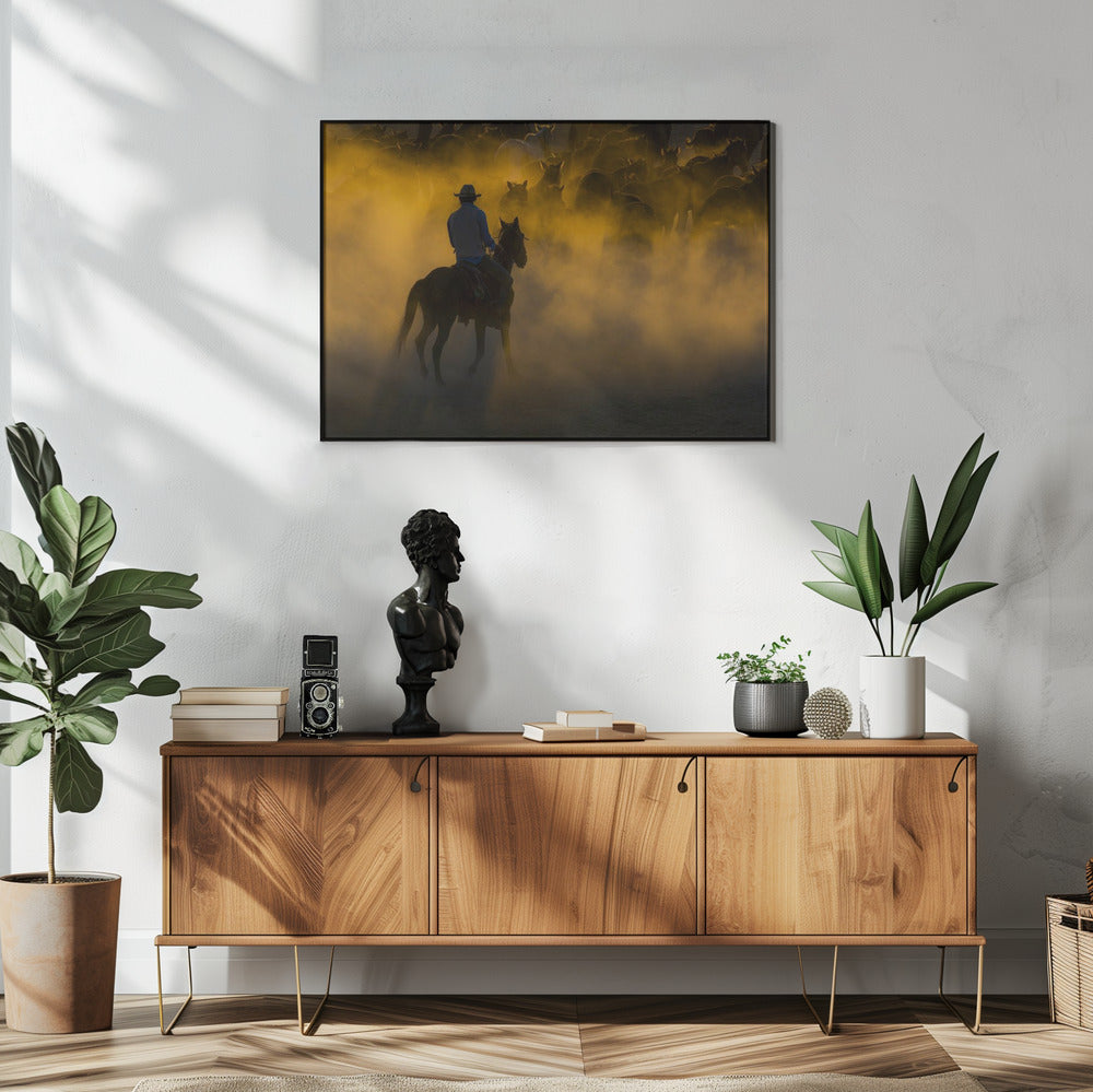 cowboy en paarden | Poster