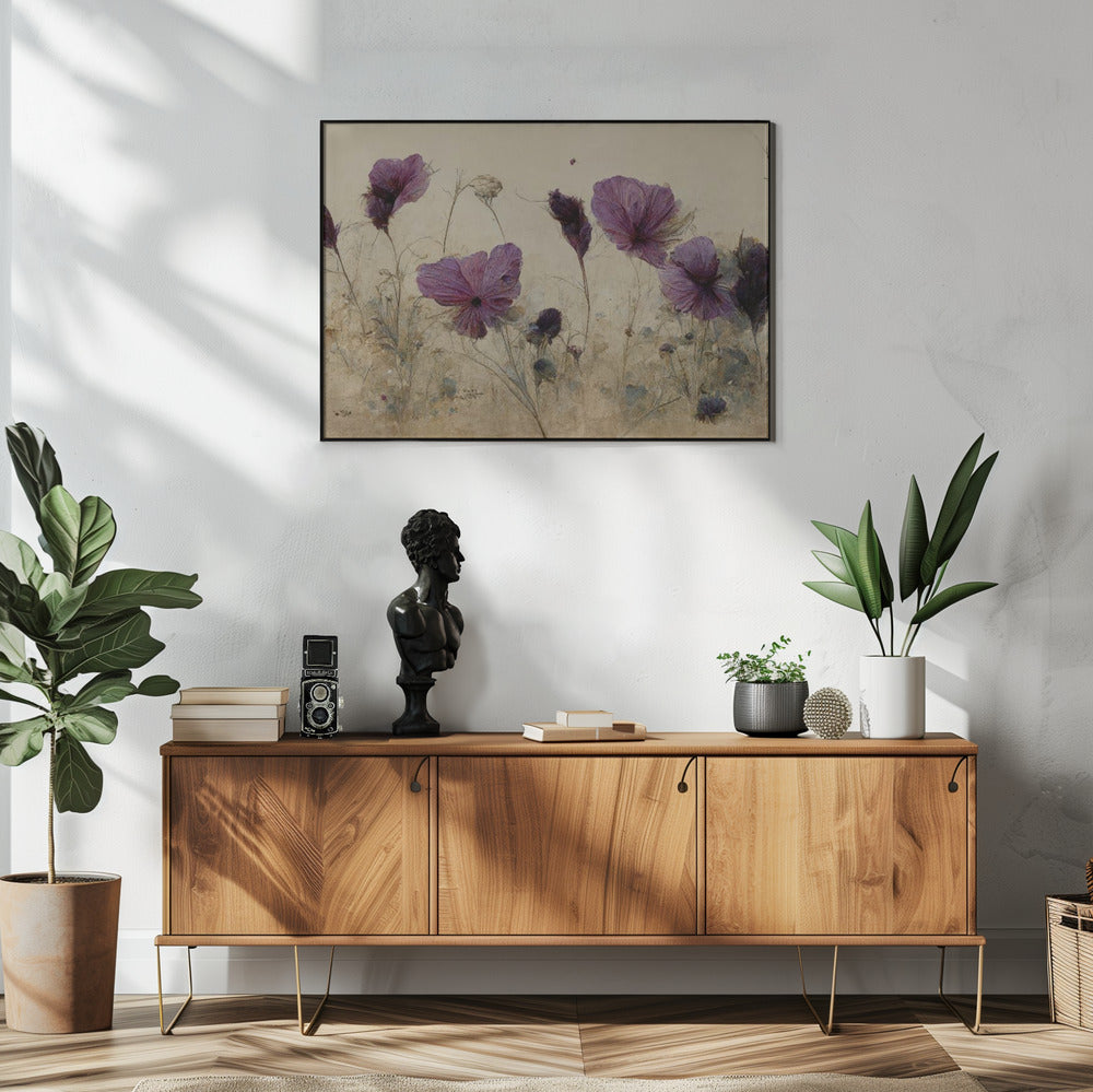 Paarse Bloesem Fluisteringen | Poster