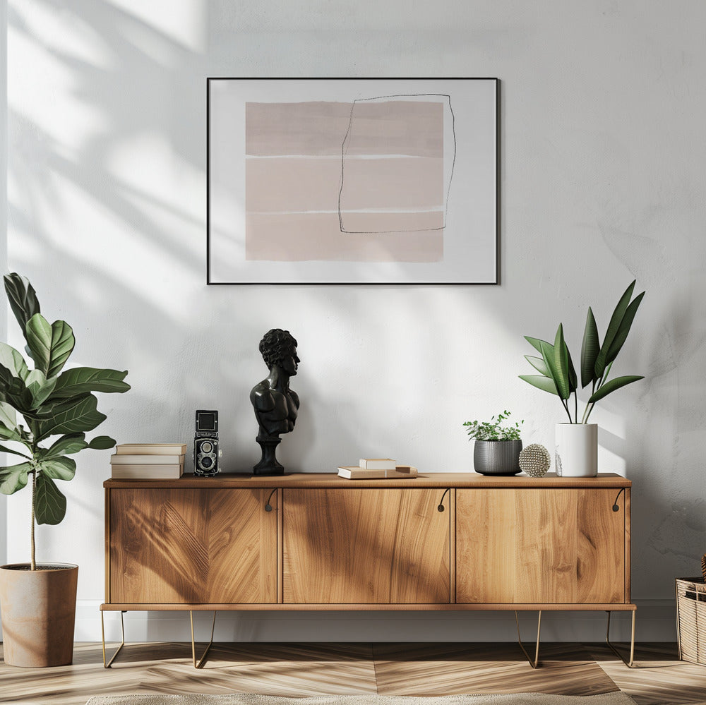 Zachte beige tinten met horizontale banden | Poster